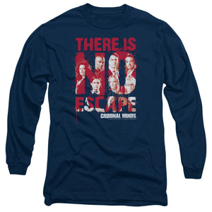 AN OFFCIALLY LICENSED CRIMINAL MINDS NO ESCAPE MEN'S LONG SLEEVE T-SHIRT NAVY