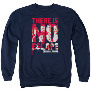 AN OFFCIALLY LICENSED CRIMINAL MINDS NO ESCAPE ADULT UNISEX CREWNECK SWEATSHIRT NAVY