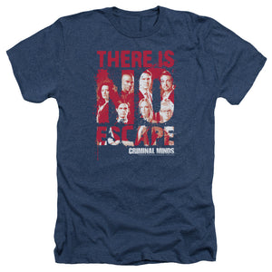 AN OFFCIALLY LICENSED CRIMINAL MINDS NO ESCAPE MEN'S HEATHER T-SHIRT NAVY
