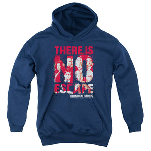 AN OFFCIALLY LICENSED CRIMINAL MINDS NO ESCAPE YOUTH HOODIE NAVY
