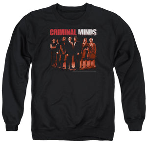 AN OFFCIALLY LICENSED CRIMINAL MINDS THE CREW ADULT UNISEX CREWNECK SWEATSHIRT BLACK