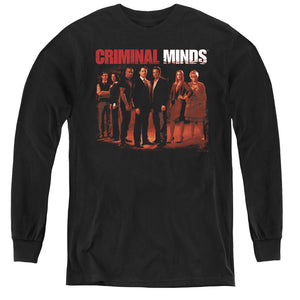 AN OFFCIALLY LICENSED CRIMINAL MINDS THE CREW YOUTH LONG SLEEVE T-SHIRT BLACK