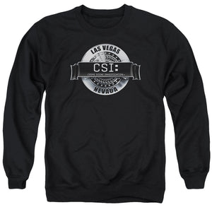 AN OFFCIALLY LICENSED CSI RENDERED LOGO ADULT UNISEX CREWNECK SWEATSHIRT BLACK