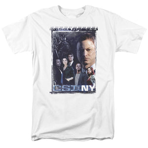 AN OFFCIALLY LICENSED CSI NY WATCHFUL EYE MEN'S REGULAR FIT T-SHIRT WHITE
