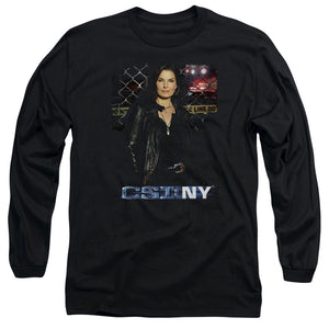 AN OFFCIALLY LICENSED CSI NY JO MEN'S LONG SLEEVE T-SHIRT BLACK