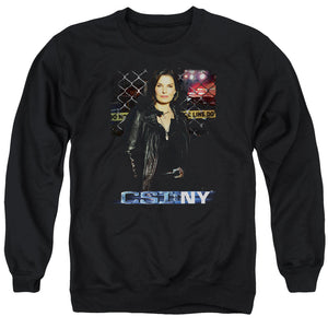 AN OFFCIALLY LICENSED CSI NY JO ADULT UNISEX CREWNECK SWEATSHIRT BLACK