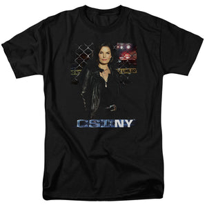AN OFFCIALLY LICENSED CSI NY JO MEN'S REGULAR FIT T-SHIRT BLACK