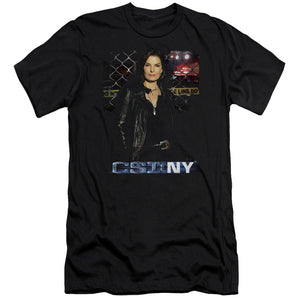 AN OFFCIALLY LICENSED CSI NY JO MEN'S PREMIUM SLIM FIT T-SHIRT BLACK