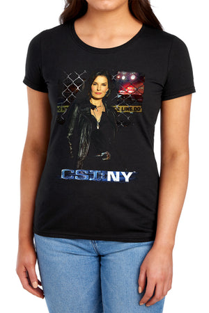 AN OFFCIALLY LICENSED CSI NY JO WOMEN'S REGULAR FIT T-SHIRT BLACK
