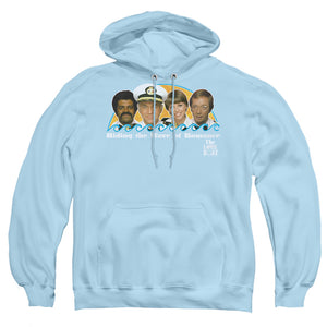 AN OFFCIALLY LICENSED LOVE BOAT WAVE OF ROMANCE ADULT UNISEX PULLOVER HOODIE LIGHT BLUE