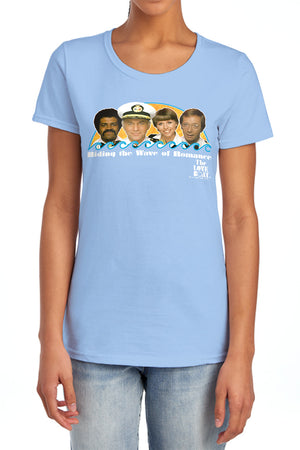 AN OFFCIALLY LICENSED LOVE BOAT WAVE OF ROMANCE WOMEN'S REGULAR FIT T-SHIRT LIGHT BLUE