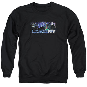 AN OFFCIALLY LICENSED CSI NY NEVER RESTS ADULT UNISEX CREWNECK SWEATSHIRT BLACK