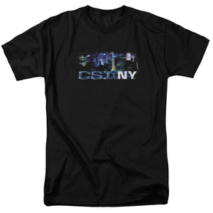 AN OFFCIALLY LICENSED CSI NY NEVER RESTS MEN'S REGULAR FIT T-SHIRT BLACK