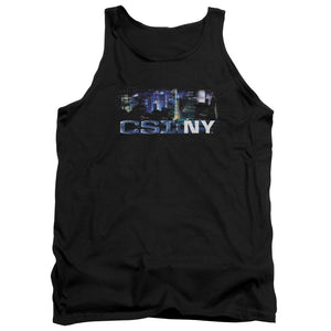AN OFFCIALLY LICENSED CSI NY NEVER RESTS ADULT UNISEX TANK TOP BLACK