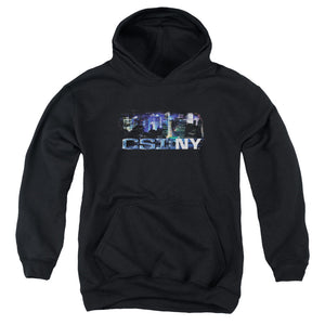 AN OFFCIALLY LICENSED CSI NY NEVER RESTS YOUTH HOODIE BLACK