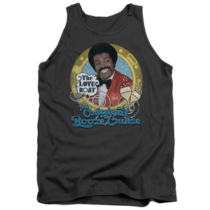 AN OFFCIALLY LICENSED LOVE BOAT ORIGINAL BOOZE CRUISE ADULT UNISEX TANK TOP CHARCOAL