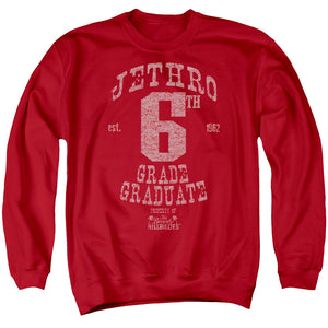 AN OFFCIALLY LICENSED BEVERLY HILLBILLIES MR 6TH GRADE GRAD ADULT UNISEX CREWNECK SWEATSHIRT RED