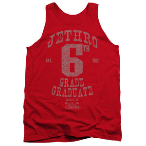 AN OFFCIALLY LICENSED BEVERLY HILLBILLIES MR 6TH GRADE GRAD ADULT UNISEX TANK TOP RED