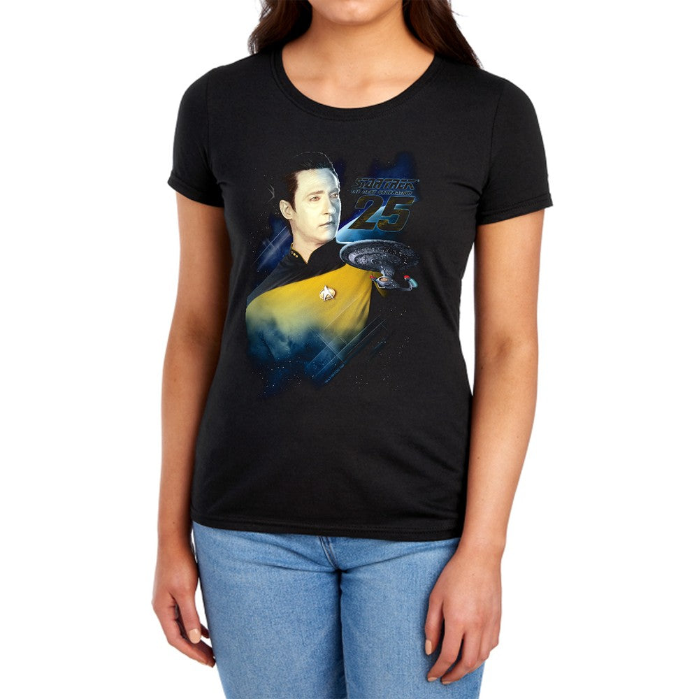 Star Trek Data 25Th Licensed Women's T-Shirt Regular Fit LG