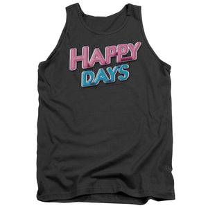 AN OFFCIALLY LICENSED HAPPY DAYS HAPPY DAYS LOGO ADULT UNISEX TANK TOP CHARCOAL