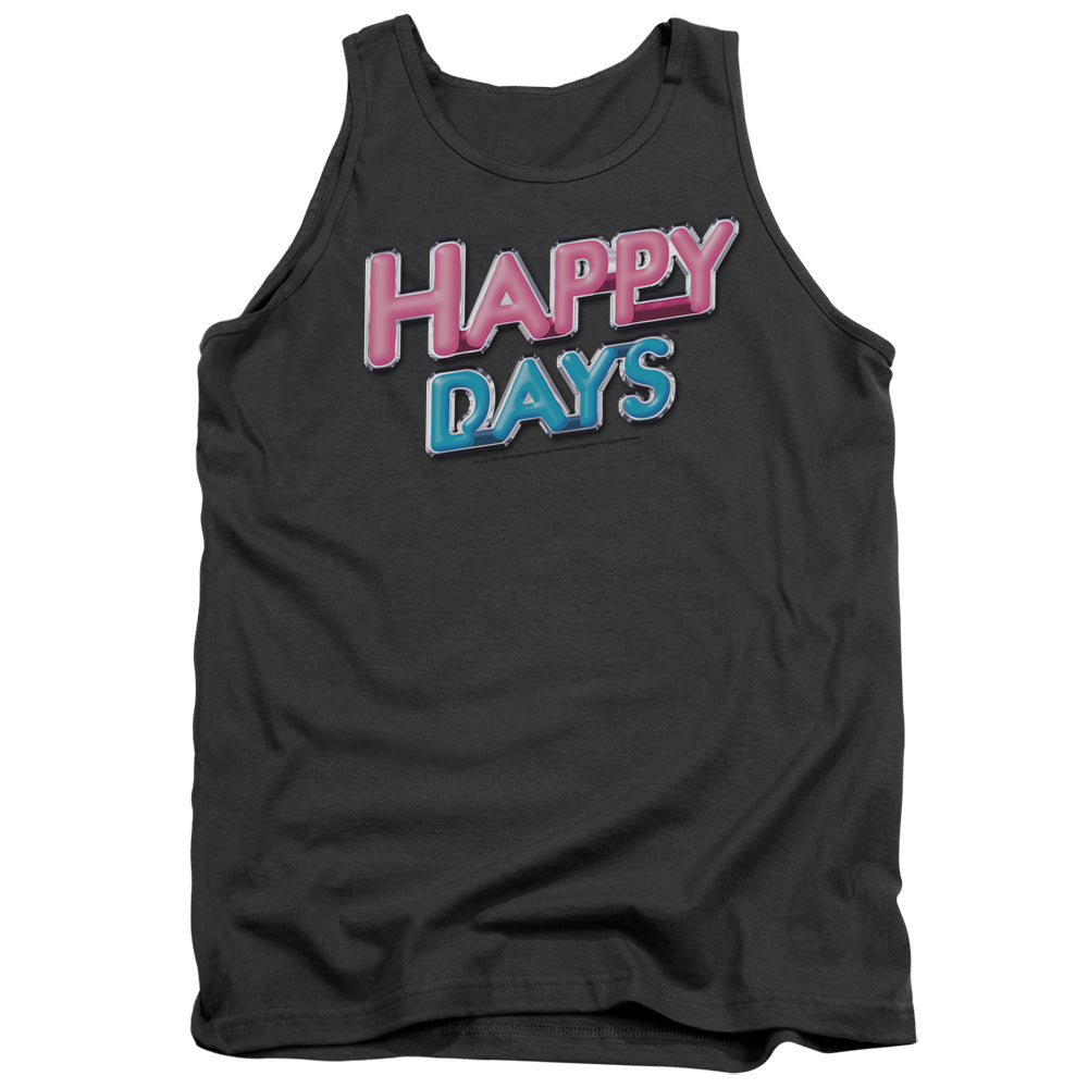 AN OFFCIALLY LICENSED HAPPY DAYS HAPPY DAYS LOGO ADULT UNISEX TANK TOP CHARCOAL