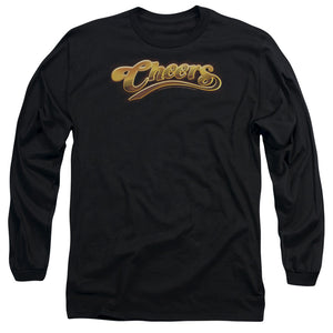 AN OFFCIALLY LICENSED CHEERS CHEERS LOGO MEN'S LONG SLEEVE T-SHIRT BLACK