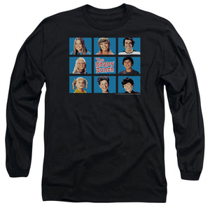 AN OFFCIALLY LICENSED BRADY BUNCH FRAMED MEN'S LONG SLEEVE T-SHIRT BLACK