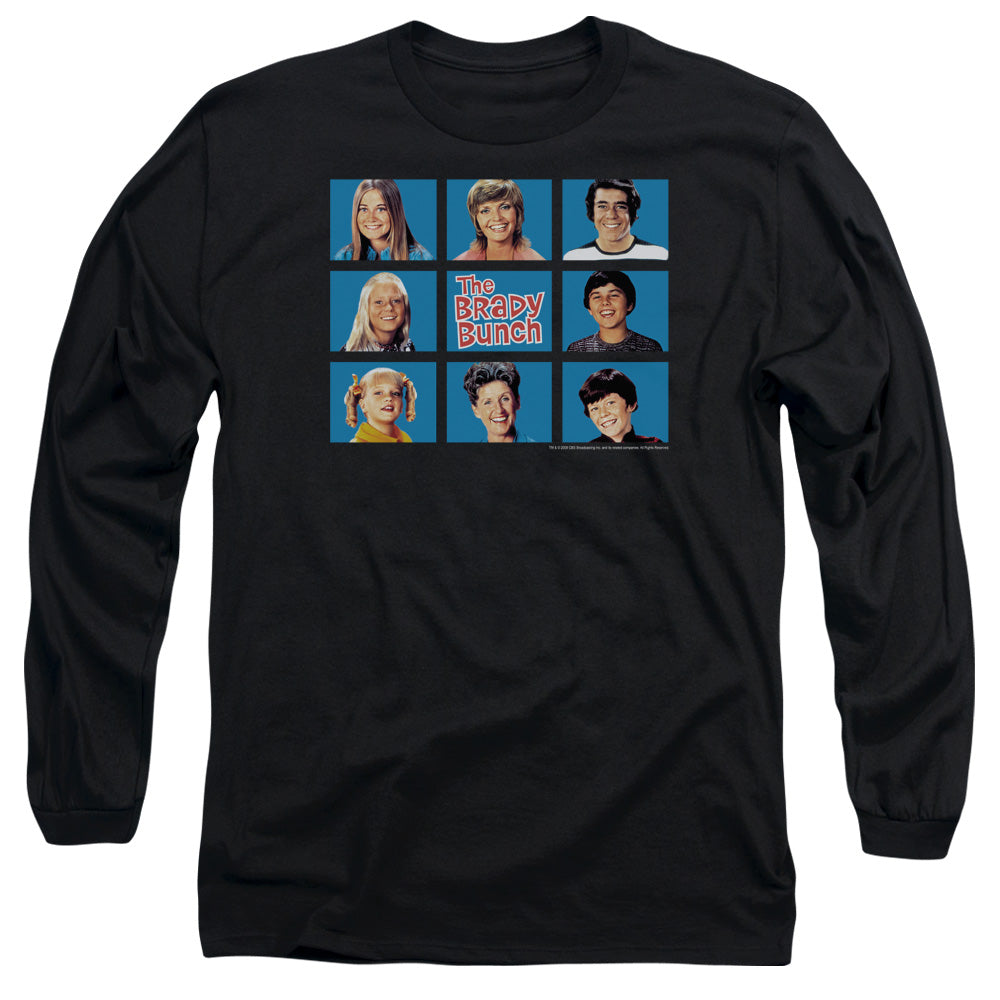 AN OFFCIALLY LICENSED BRADY BUNCH FRAMED MEN'S LONG SLEEVE T-SHIRT BLACK