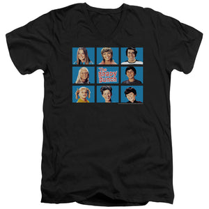 AN OFFCIALLY LICENSED BRADY BUNCH FRAMED MEN'S V-NECK T-SHIRT BLACK