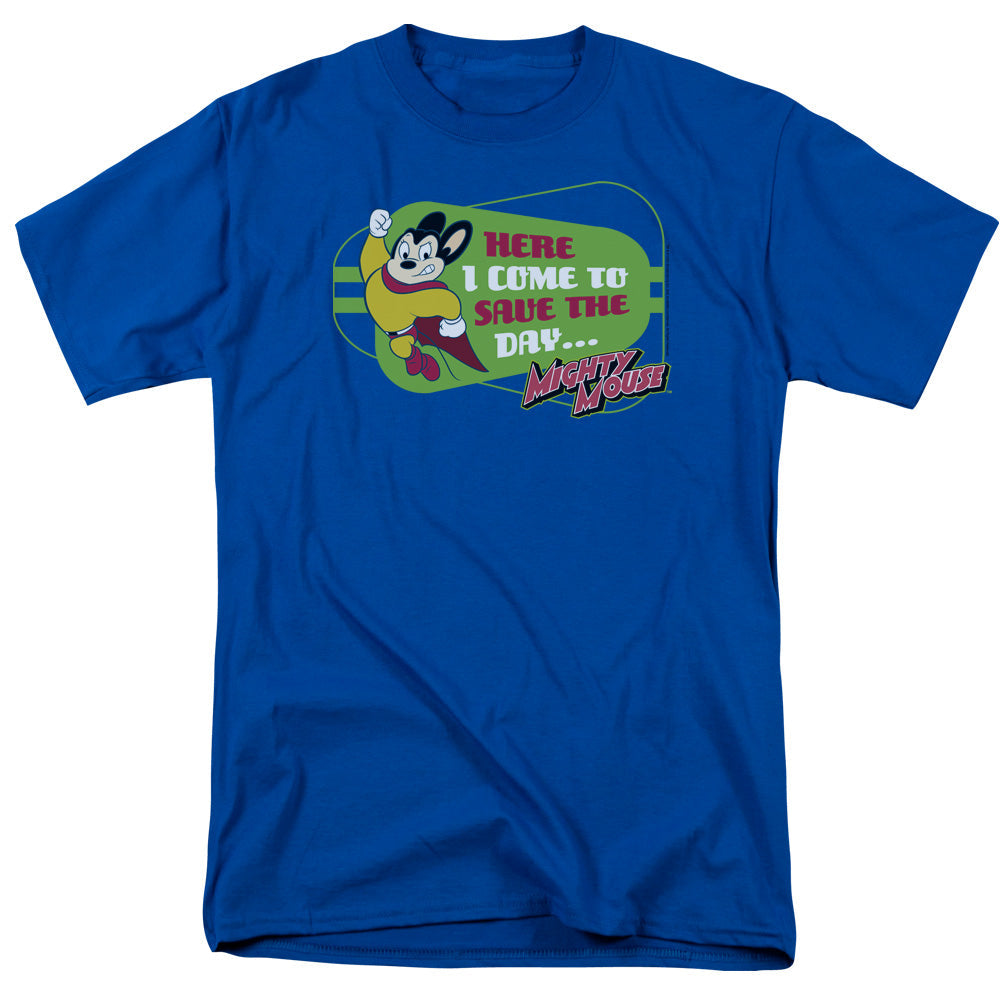 Mighty Mouse Here I Come Licensed Adult Unisex T-Shirt Regular Fit Tee SM-3X