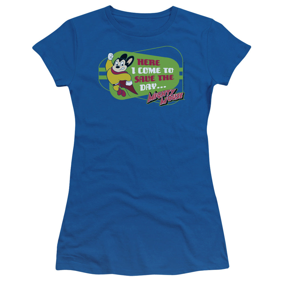 Mighty Mouse Here I Come Licensed Women's T-Shirt Juniors MD-XL