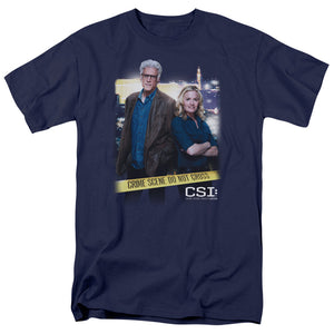 AN OFFCIALLY LICENSED CSI DO NOT CROSS MEN'S REGULAR FIT T-SHIRT NAVY