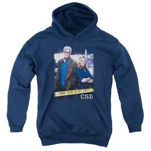 AN OFFCIALLY LICENSED CSI DO NOT CROSS YOUTH HOODIE NAVY