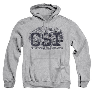 AN OFFCIALLY LICENSED CSI DISTRESSED LOGO ADULT UNISEX PULLOVER HOODIE ATHLETIC HEATHER