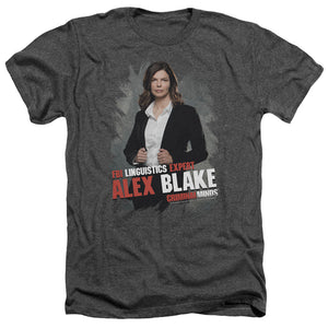 AN OFFCIALLY LICENSED CRIMINAL MINDS ALEX BLAKE MEN'S HEATHER T-SHIRT CHARCOAL