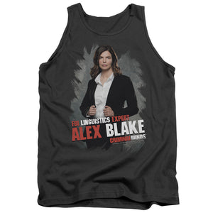 AN OFFCIALLY LICENSED CRIMINAL MINDS ALEX BLAKE ADULT UNISEX TANK TOP CHARCOAL