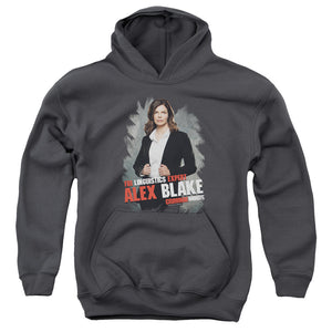 AN OFFCIALLY LICENSED CRIMINAL MINDS ALEX BLAKE YOUTH HOODIE CHARCOAL