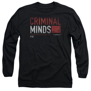 AN OFFCIALLY LICENSED CRIMINAL MINDS TITLE CARD MEN'S LONG SLEEVE T-SHIRT BLACK