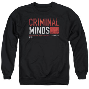 AN OFFCIALLY LICENSED CRIMINAL MINDS TITLE CARD ADULT UNISEX CREWNECK SWEATSHIRT BLACK