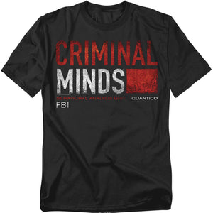 AN OFFCIALLY LICENSED CRIMINAL MINDS TITLE CARD MEN'S REGULAR FIT T-SHIRT BLACK