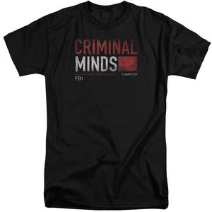 AN OFFCIALLY LICENSED CRIMINAL MINDS TITLE CARD MEN'S TALL FIT T-SHIRT BLACK
