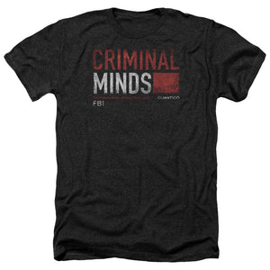 AN OFFCIALLY LICENSED CRIMINAL MINDS TITLE CARD MEN'S HEATHER T-SHIRT CHARCOAL