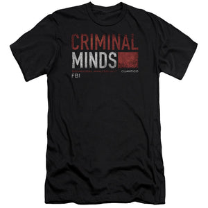 AN OFFCIALLY LICENSED CRIMINAL MINDS TITLE CARD MEN'S PREMIUM SLIM FIT T-SHIRT BLACK