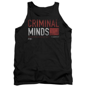 AN OFFCIALLY LICENSED CRIMINAL MINDS TITLE CARD ADULT UNISEX TANK TOP BLACK