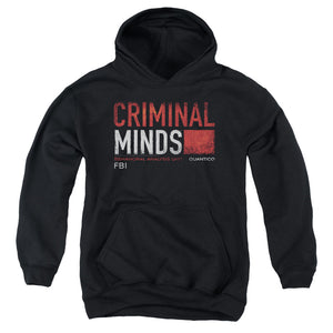 AN OFFCIALLY LICENSED CRIMINAL MINDS TITLE CARD YOUTH HOODIE BLACK