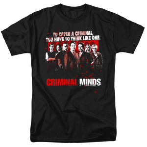 AN OFFCIALLY LICENSED CRIMINAL MINDS THINK LIKE ONE MEN'S REGULAR FIT T-SHIRT BLACK