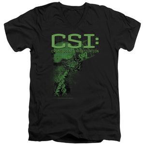AN OFFCIALLY LICENSED CSI EVIDENCE MEN'S V-NECK T-SHIRT BLACK