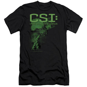 AN OFFCIALLY LICENSED CSI EVIDENCE MEN'S PREMIUM SLIM FIT T-SHIRT BLACK