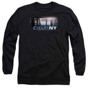 AN OFFCIALLY LICENSED CSI NEW YORK SUBWAY MEN'S LONG SLEEVE T-SHIRT BLACK