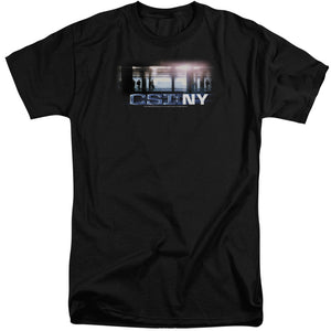 AN OFFCIALLY LICENSED CSI NEW YORK SUBWAY MEN'S TALL FIT T-SHIRT BLACK